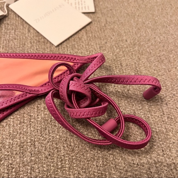 Zimmermann Teddy Frill Pink Leopard Bikini Bottom NWT Size 4/6 - Picture 11 of 13